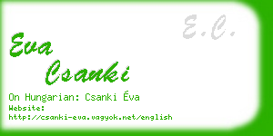 eva csanki business card