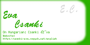 eva csanki business card